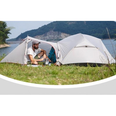 Палатка сверхлегкая двухместная с футпринтом Naturehike Mongar NH17T007-M, 20D, серая