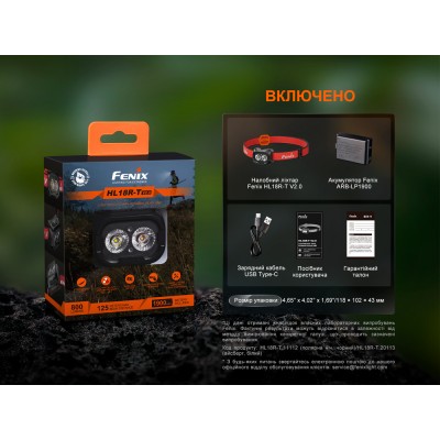 Фонарь налобный Fenix HL18R-T V2.0 черный