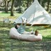 Матрас надувной одноместный с подголовником и встроенной помпой Naturehike CNH22DZ027, бежевый.