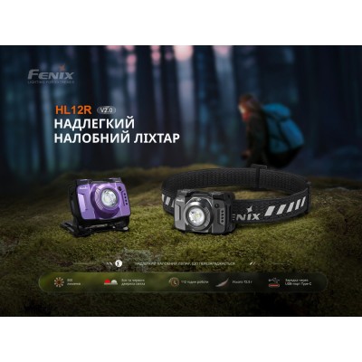 Фонарь налобный Fenix HL12R V2.0 серый