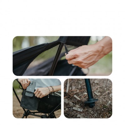 Кресло складное Naturehike Clamshell 001 Triangle Folding Moon Chair, черный