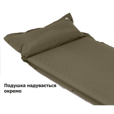 Коврик самонадувающийся одноместный с подушкой Naturehike CNK2300DZ014, 60мм, зеленый