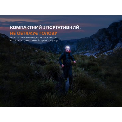 Фонарь налобный Fenix HL12R V2.0 серый