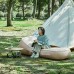 Матрас надувной одноместный с подголовником и встроенной помпой Naturehike CNH22DZ027, бежевый.