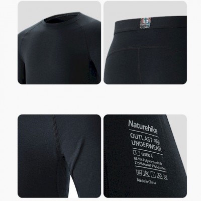 Комплект термобелья мужского Naturehike NH22NY001, демисезон, размер XXL, черный