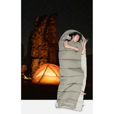 Спальный мешок с капюшоном с обычным мешком для хранения Naturehike M300 CNK2350WS023, серый, правый