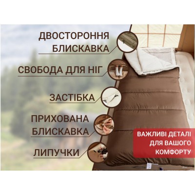 Спальний мішок 3 в 1 Naturehike CR450 CNH22SD011, коричневий