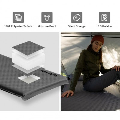 Коврик самонадувающийся одноместный с подушкой Naturehike CNK2300DZ014, 60мм, графит