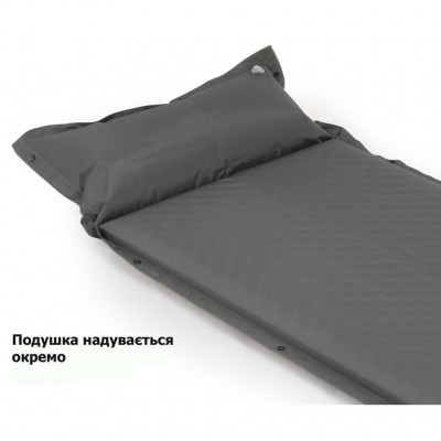 Коврик самонадувающийся одноместный с подушкой Naturehike CNK2300DZ014, 60мм, графит