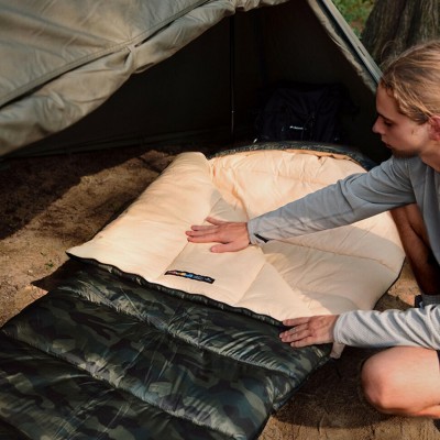 Спальный мешок с капюшоном Naturehike M320 CNK2350WS023, зеленый камуфляж, левый
