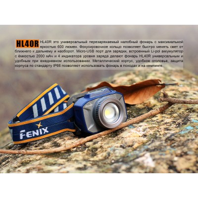 Фонарь налобный Fenix HL40R Cree XP-LHIV2 LED синий