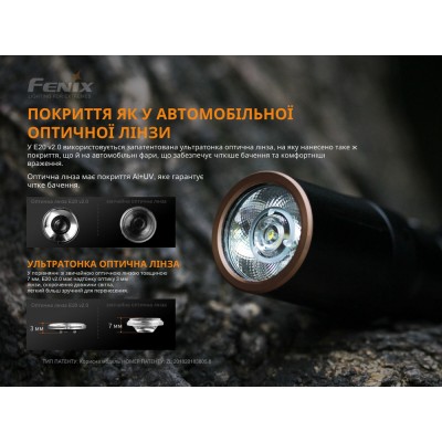 Фонарь ручной Fenix E20 V2.0