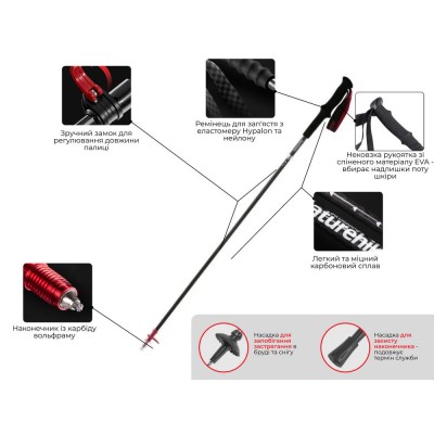 Трекинговая палка Naturehike ST10 NH19S010-T, 110 см, голубая