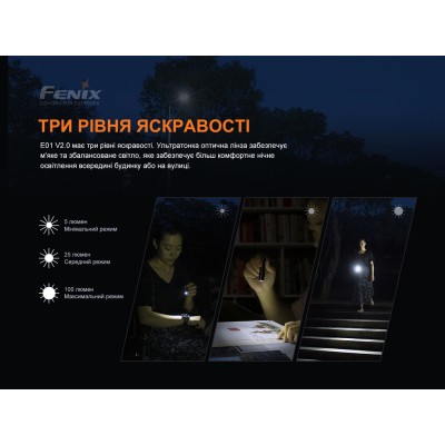 Фонарь ручной Fenix E01 V2.0 голубой