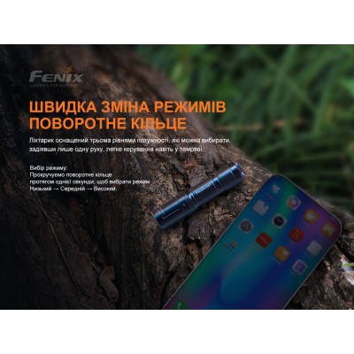 Фонарь ручной Fenix E01 V2.0 голубой