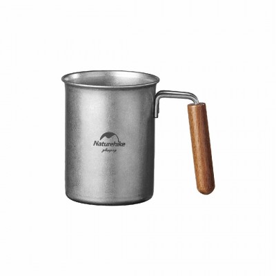 Кружка с деревянной ручкой 350 мл Naturehike NH21SJ001, нержавеющая сталь