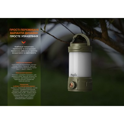 Фонарь кемпинговый Fenix CL26R Pro, темно-зеленый