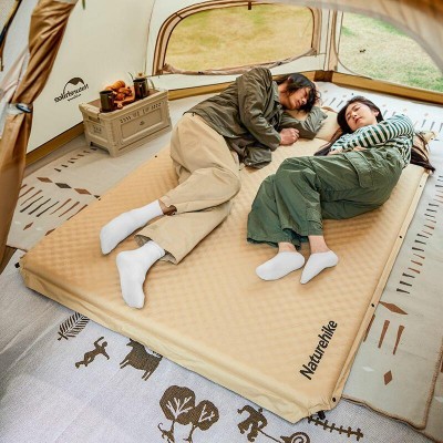 Самонадувающийся коврик двухместный с подушкой Naturehike CNK2300DZ014, 30 мм, бежевый.