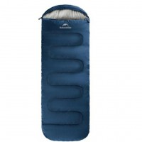 Спальник с капюшоном и скругленным дном Naturehike Y150 NH21MSD08 левый, темно-голубой