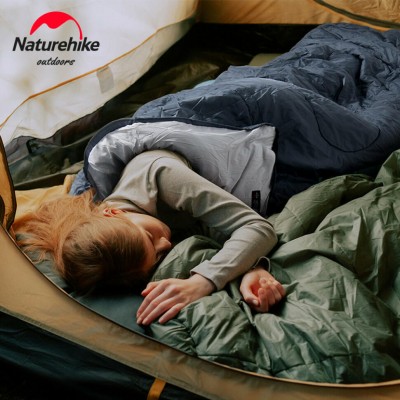 Спальник с капюшоном и скругленным дном Naturehike Y150 NH21MSD08 левый, темно-голубой