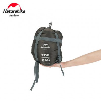 Спальник с капюшоном и скругленным дном Naturehike Y150 NH21MSD08 левый, темно-голубой