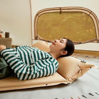 Самонадувающийся коврик двухместный с подушкой Naturehike CNK2300DZ014, 30 мм, бежевый.