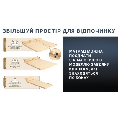 Самонадувающийся коврик двухместный с подушкой Naturehike CNK2300DZ014, 30 мм, бежевый.