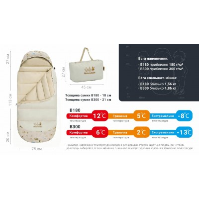 Детский спальник с капюшоном Naturehike B180 CNH22SD001, бежевый