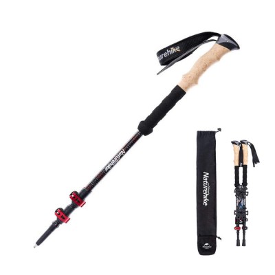 Трекинговая палка Naturehike NH20DS003, 135 см, черный/красный