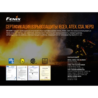 Фонарь ручной взрывобезопасный Fenix WF30RE