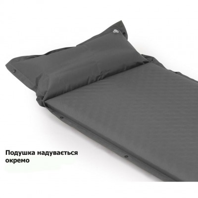 Коврик самонадувающийся одноместный с подушкой Naturehike CNK2300DZ014, 60мм, графит
