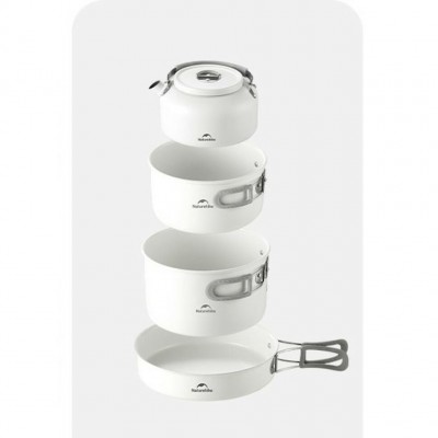 Чайник с керамическим антипригарным покрытием Naturehike CNK2450CF013 0,8 л, алюминий, белый