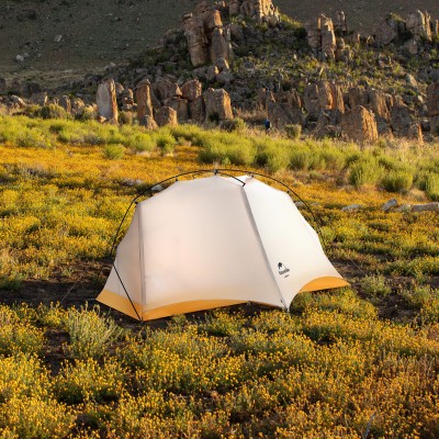 Палатка сверхлегкая одноместная Naturehike NH21ZP003, серо-желтая