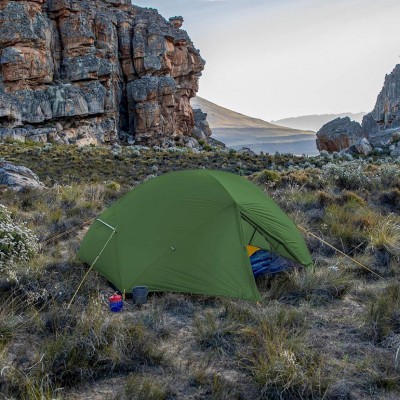Палатка сверхлегкая двухместная с футпринтом Naturehike Mongar NH17T007-M, 210T, темно-зеленый