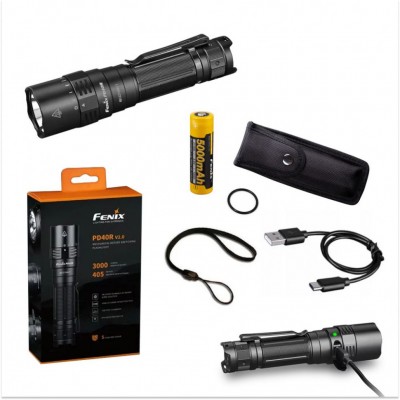 Фонарь ручной Fenix PD40R V2.0 + подарок Фонарь ручной Fenix E01 V2.0