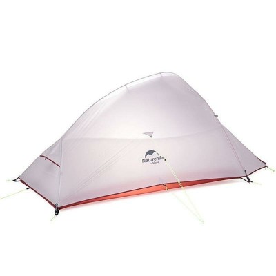 Палатка сверхлегкая одноместная с футпринтом Naturehike Cloud Up 1 Updated NH18T010-T, 20D, серо-красный