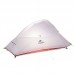 Палатка сверхлегкая одноместная с футпринтом Naturehike Cloud Up 1 Updated NH18T010-T, 20D, серо-красный