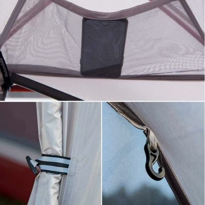 Палатка сверхлегкая одноместная с футпринтом Naturehike Cloud Up 1 Updated NH18T010-T, 20D, серо-красный
