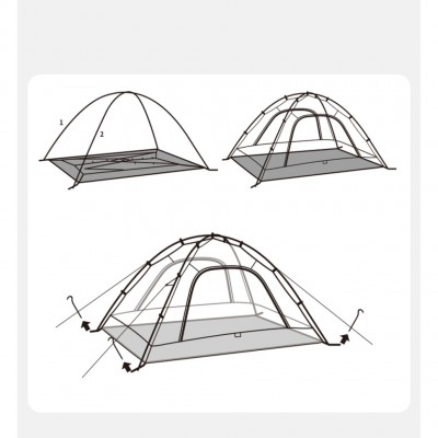 Палатка двухместная Naturehike CNK2450WS030, оранжевая