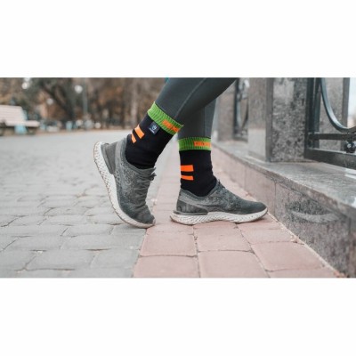 Носки водонепроницаемые Dexshell Running, p-p S, с оранжевыми полосами.