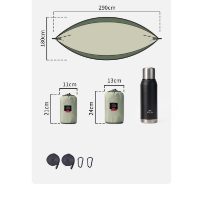 Гамак Naturehike одинарный NH21DC011, оливковый