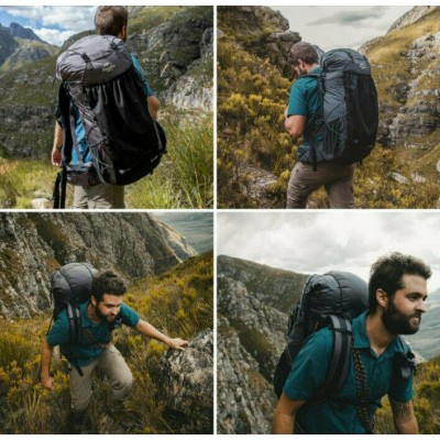 Рюкзак туристический Naturehike Rock NH20BB113, 40+5 л, черный