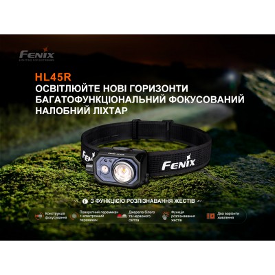 Фонарь налобный Fenix HL45R LED с бесконтактным датчиком