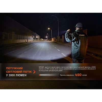 Фонарь профессиональный Fenix WF26R с магнитной зарядкой