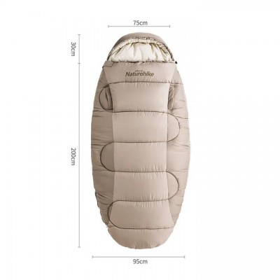 Спальный мешок овальный Naturehike PS200 NH20MSD03, правый, бежевый