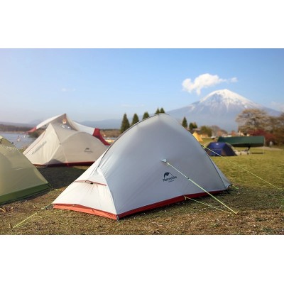 Палатка сверхлегкая двухместная с футпринтом Naturehike Cloud Up 2 Updated NH17T001-T, 210T, зеленый
