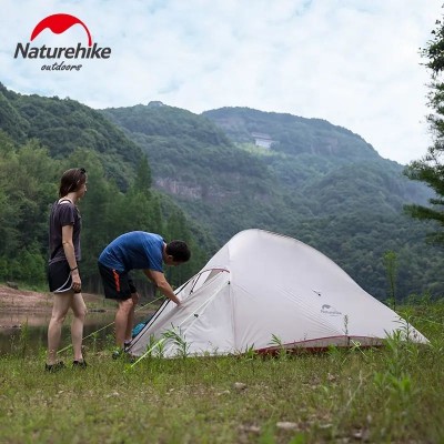 Палатка сверхлегкая трехместная с футпринтом Naturehike Cloud Up 3 Updated NH18T030-T, 210T, зеленый