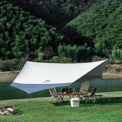 Тент для кемпинга Naturehike Hexagon NH16T013-S, 150D/Silver Coated, 520*460 см, серо-голубой (с двумя стойками)