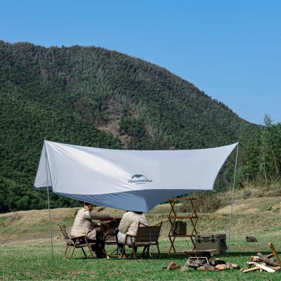 Тент для кемпинга Naturehike Hexagon NH16T013-S, 150D/Silver Coated, 520*460 см, серо-голубой (с двумя стойками)