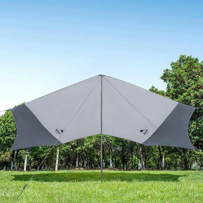 Тент для кемпинга Naturehike Hexagon NH16T013-S, 150D/Silver Coated, 520*460 см, серо-голубой (с двумя стойками)